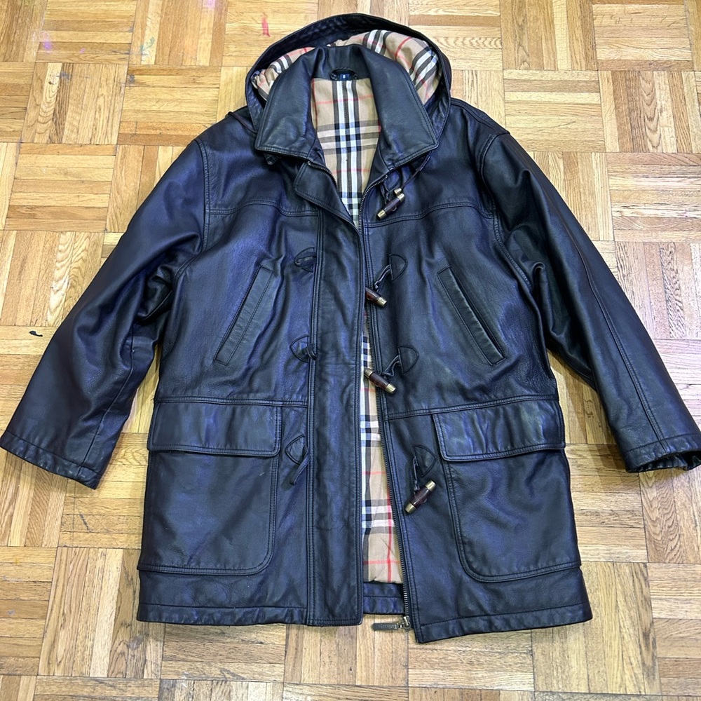 Vintage burberrys leather jacket size 8